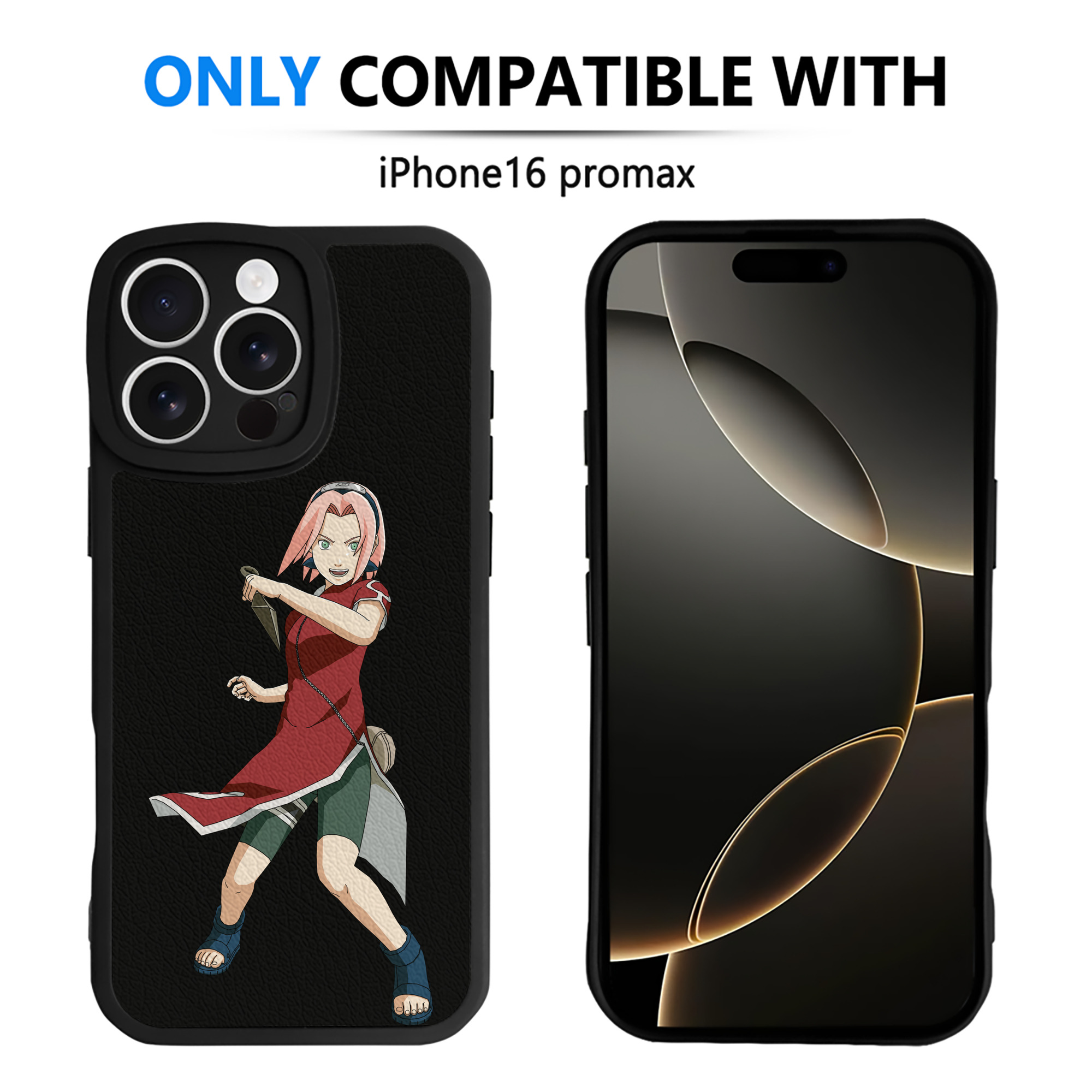 （画像用） NARUTO -ナルト- 春野サクラ Haruno Sakura 【iPhone 16シリーズ対応】シリコンスマホケース（レザー調） 材質：シリコン